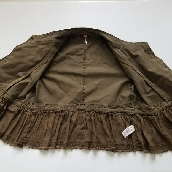 Free People Flared Hem Military Jacket Size XS - Picture 8 of 8